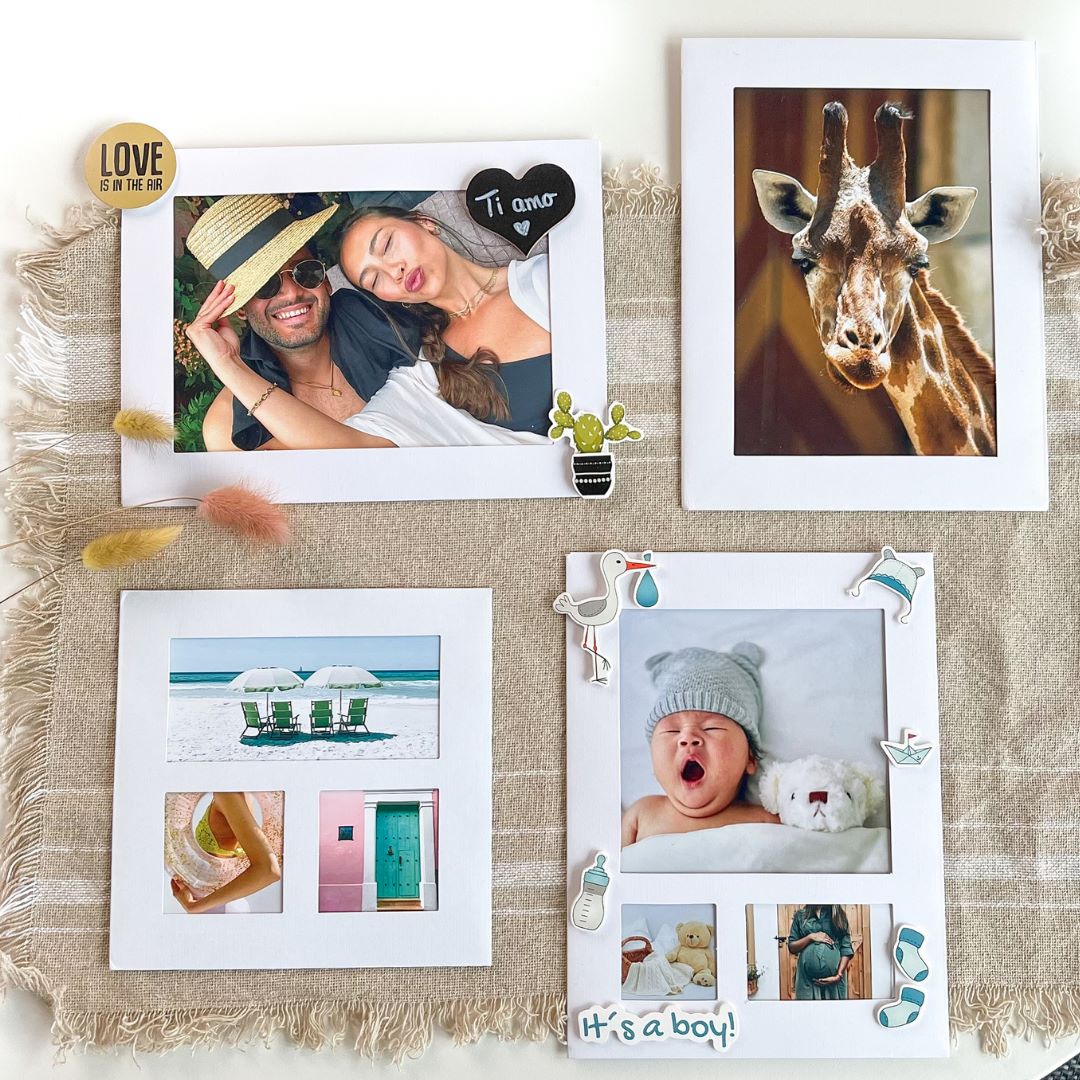 Framed photo cards for a small personal gallery